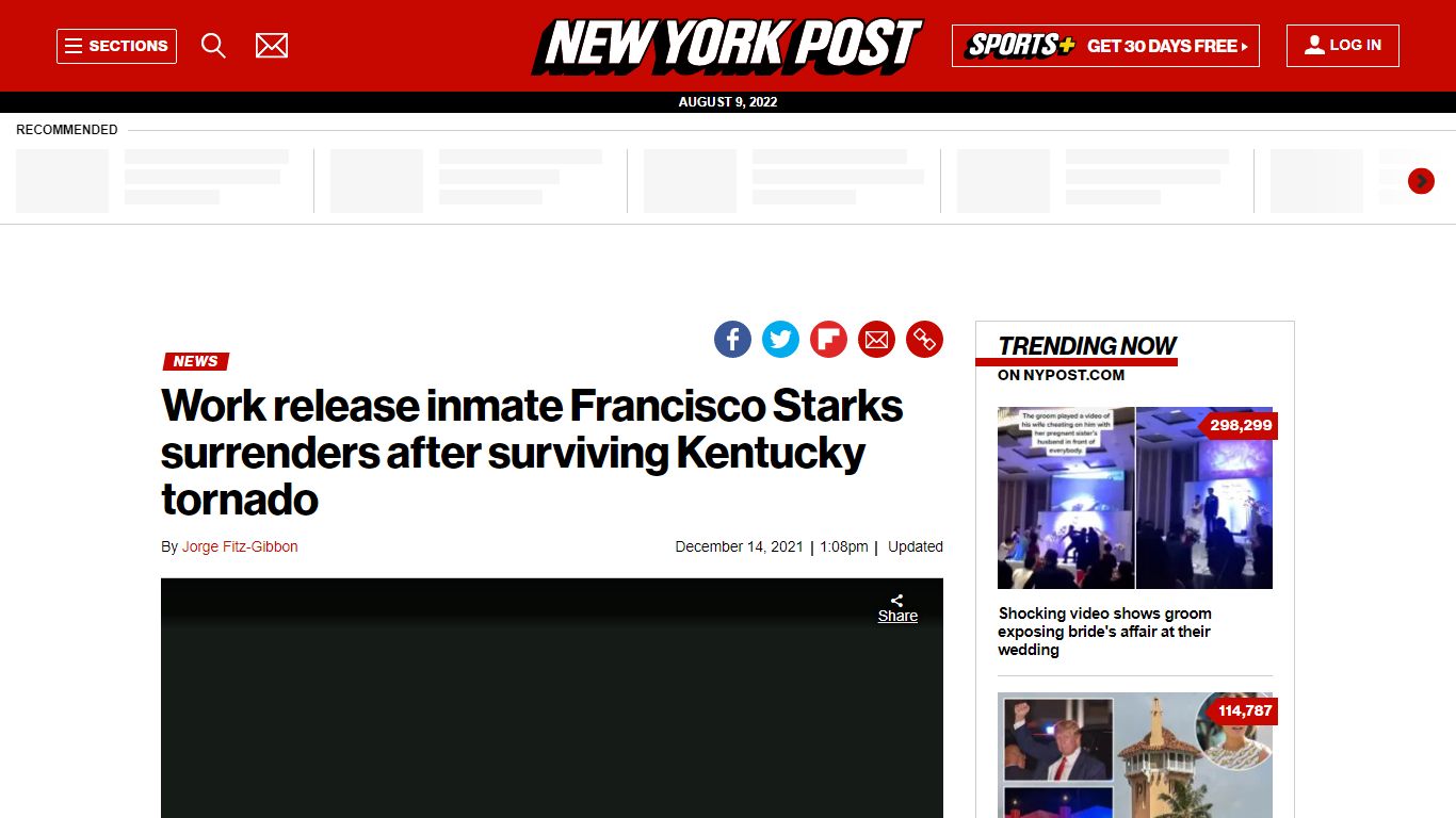 Work release inmate Francisco Starks surrenders after ...